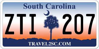 SC license plate ZTI207