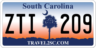 SC license plate ZTI209