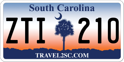 SC license plate ZTI210