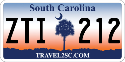 SC license plate ZTI212