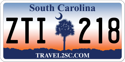 SC license plate ZTI218