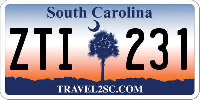 SC license plate ZTI231
