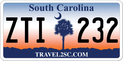 SC license plate ZTI232
