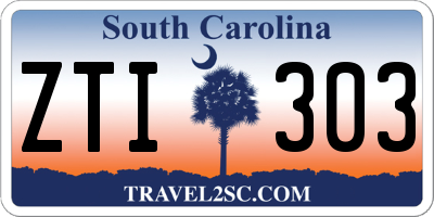 SC license plate ZTI303