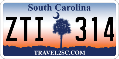 SC license plate ZTI314