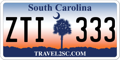 SC license plate ZTI333