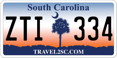 SC license plate ZTI334