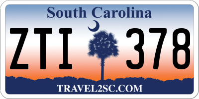 SC license plate ZTI378