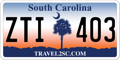 SC license plate ZTI403