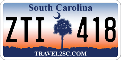 SC license plate ZTI418
