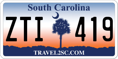SC license plate ZTI419