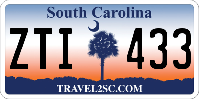 SC license plate ZTI433
