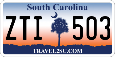 SC license plate ZTI503