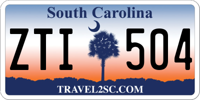 SC license plate ZTI504