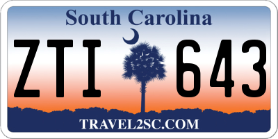 SC license plate ZTI643