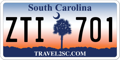 SC license plate ZTI701
