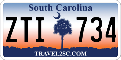 SC license plate ZTI734