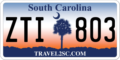 SC license plate ZTI803
