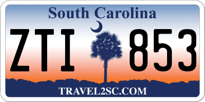 SC license plate ZTI853