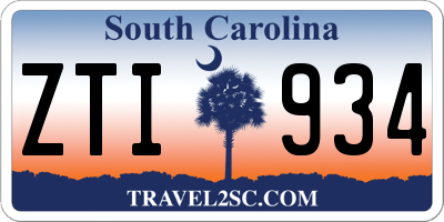 SC license plate ZTI934