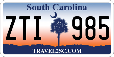 SC license plate ZTI985