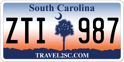 SC license plate ZTI987