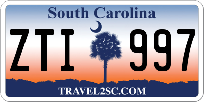 SC license plate ZTI997