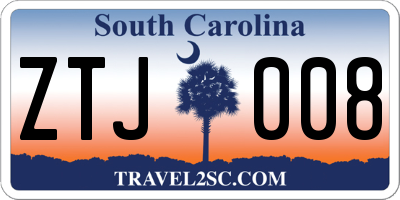 SC license plate ZTJ008