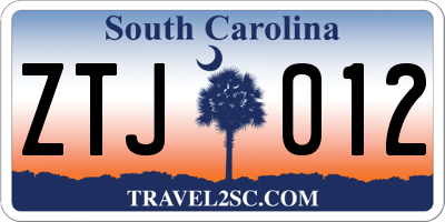 SC license plate ZTJ012