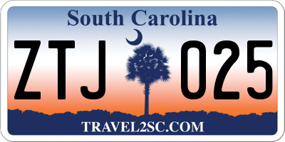 SC license plate ZTJ025