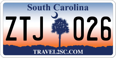 SC license plate ZTJ026
