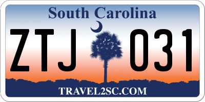 SC license plate ZTJ031
