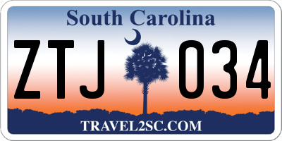 SC license plate ZTJ034