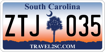 SC license plate ZTJ035