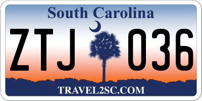 SC license plate ZTJ036
