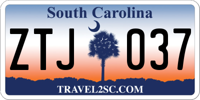 SC license plate ZTJ037