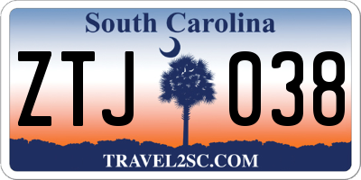 SC license plate ZTJ038