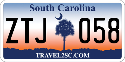 SC license plate ZTJ058