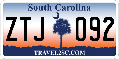 SC license plate ZTJ092