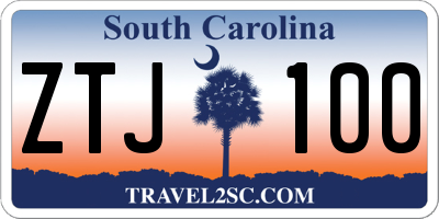 SC license plate ZTJ100