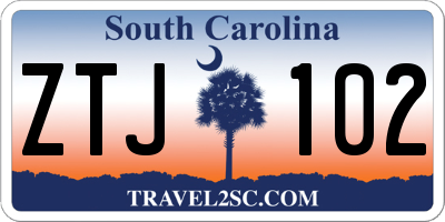 SC license plate ZTJ102