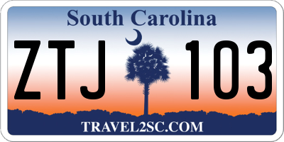 SC license plate ZTJ103