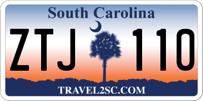 SC license plate ZTJ110