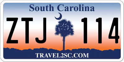 SC license plate ZTJ114