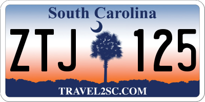 SC license plate ZTJ125
