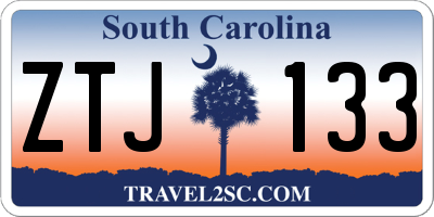 SC license plate ZTJ133