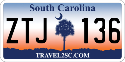 SC license plate ZTJ136