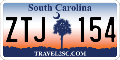 SC license plate ZTJ154