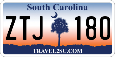 SC license plate ZTJ180