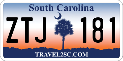 SC license plate ZTJ181